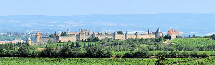 Blick von S�den auf
                                          Carcassonne